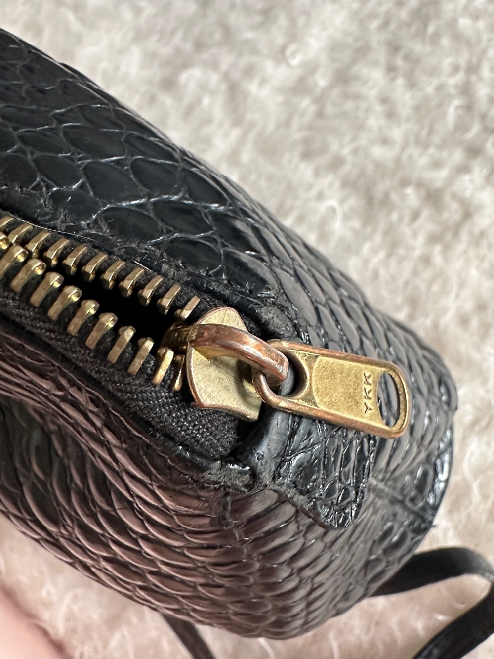 Gianni Versace Couture Vintage Black Croc Embossed Top Handle Bag Medusa - Picture 10 of 16